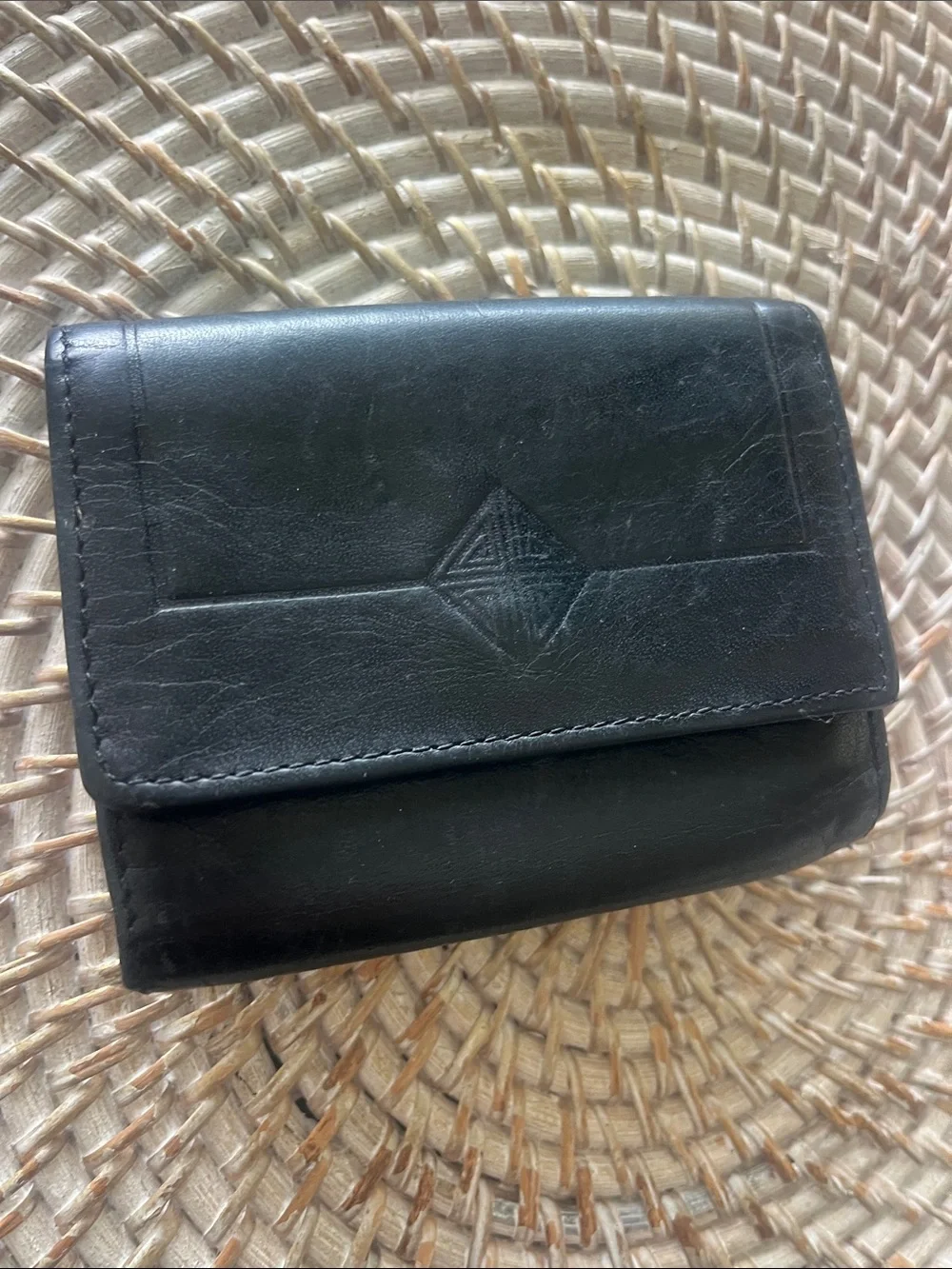 Vintage Princess Gardner black cowhide, leather wallet with change pouch